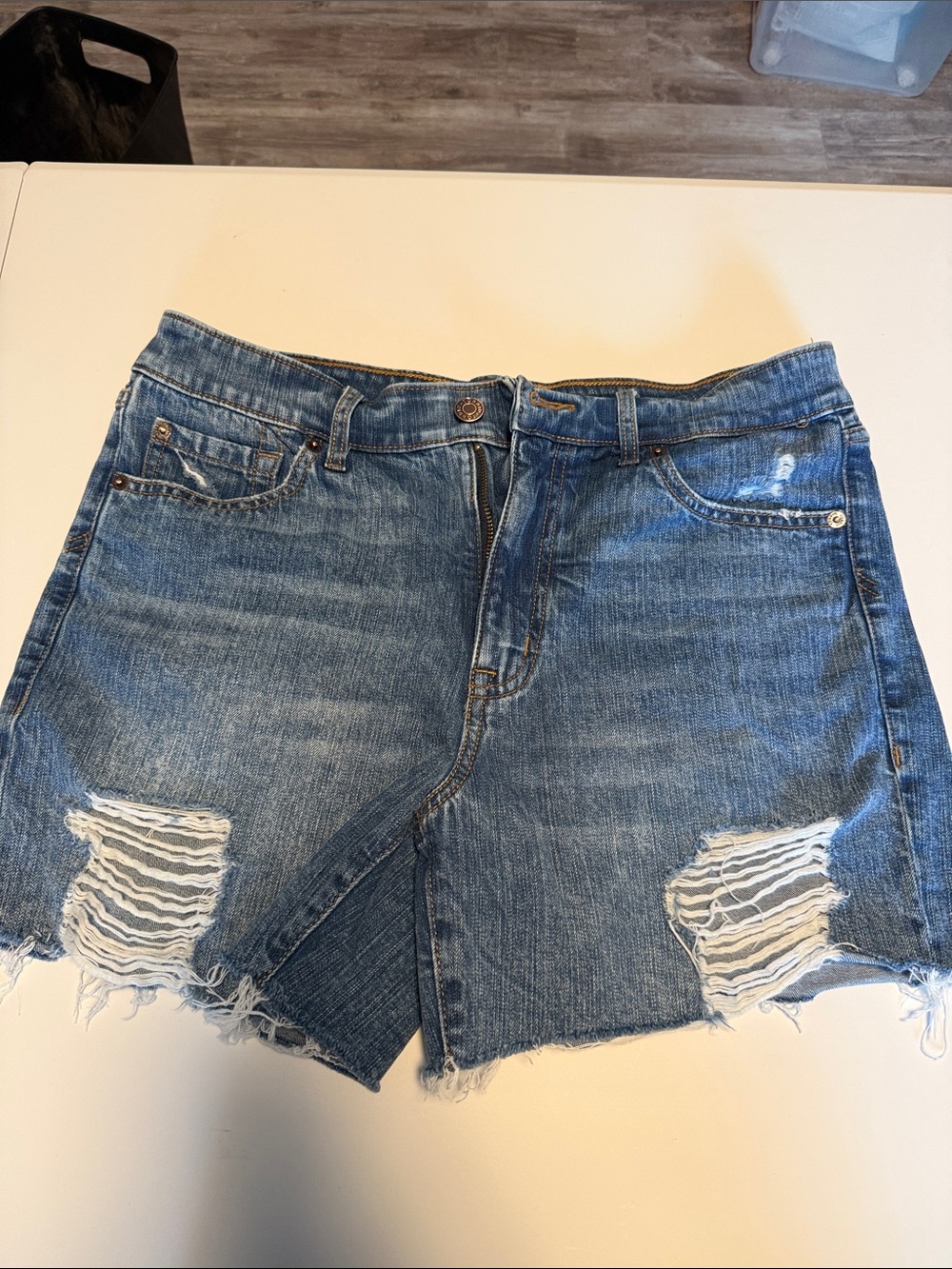 torrid Distressed Blue Denim Mini Skirt